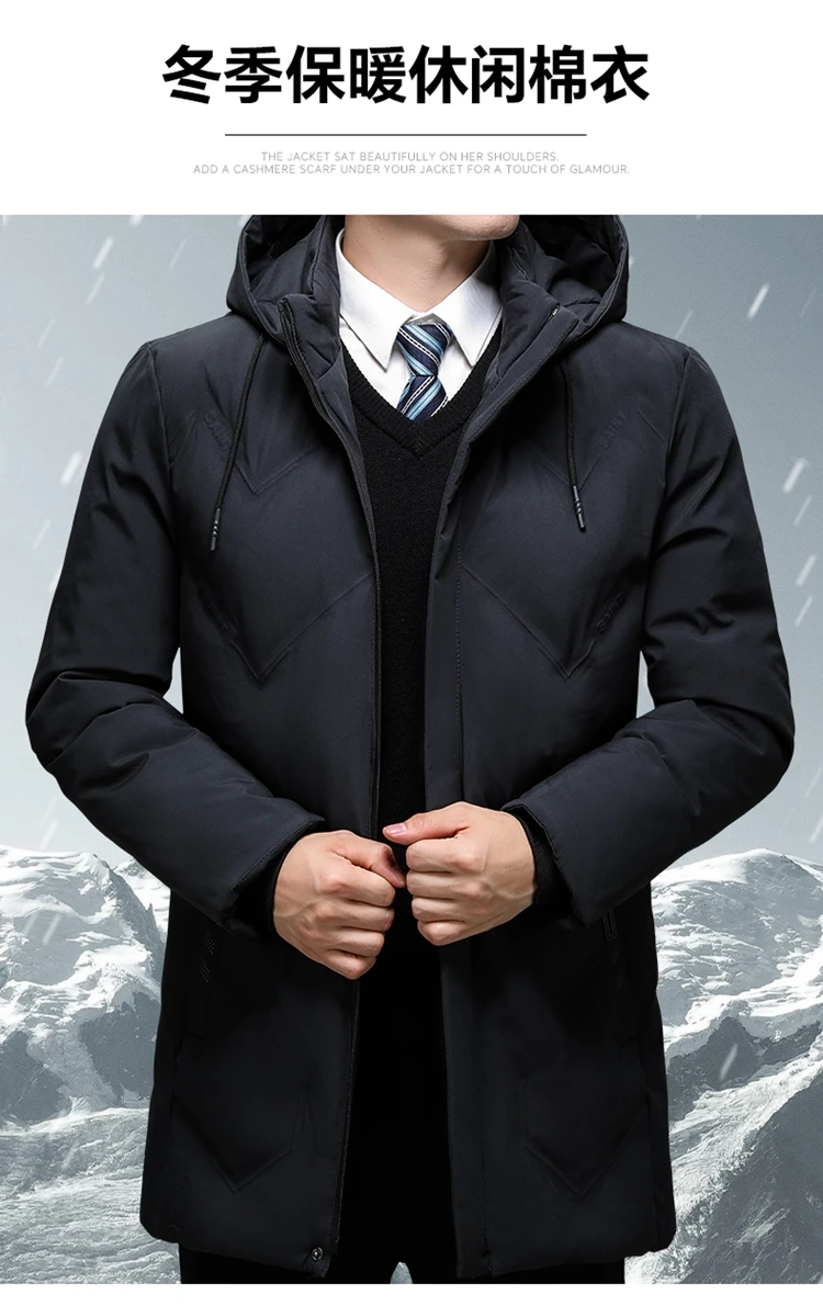 New Brand Hooded Casual Fashion Long Thicken Outwear Parkas Jacket Men Winter Windbreaker Coats Men Clothing High Quality parkas