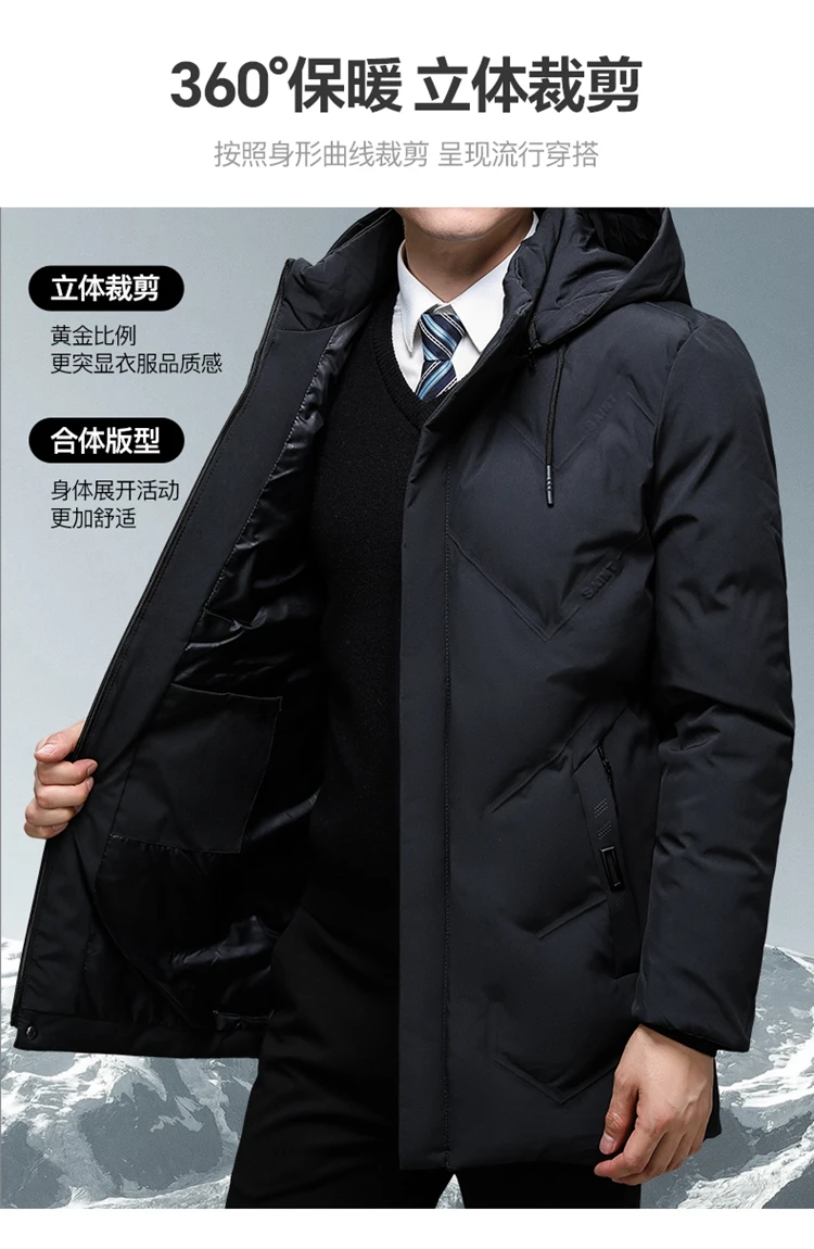 New Brand Hooded Casual Fashion Long Thicken Outwear Parkas Jacket Men Winter Windbreaker Coats Men Clothing High Quality parkas