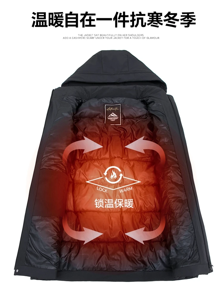 New Brand Hooded Casual Fashion Long Thicken Outwear Parkas Jacket Men Winter Windbreaker Coats Men Clothing High Quality parkas