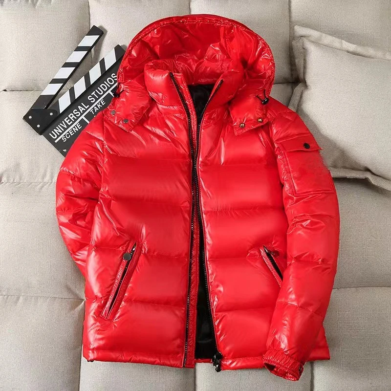 Winter Shiny Brand New Winter Fashion Clothing Hooded Man Jackets Shiny Buffer Bubble Thick Parka Short Male Quilted Padded Coat