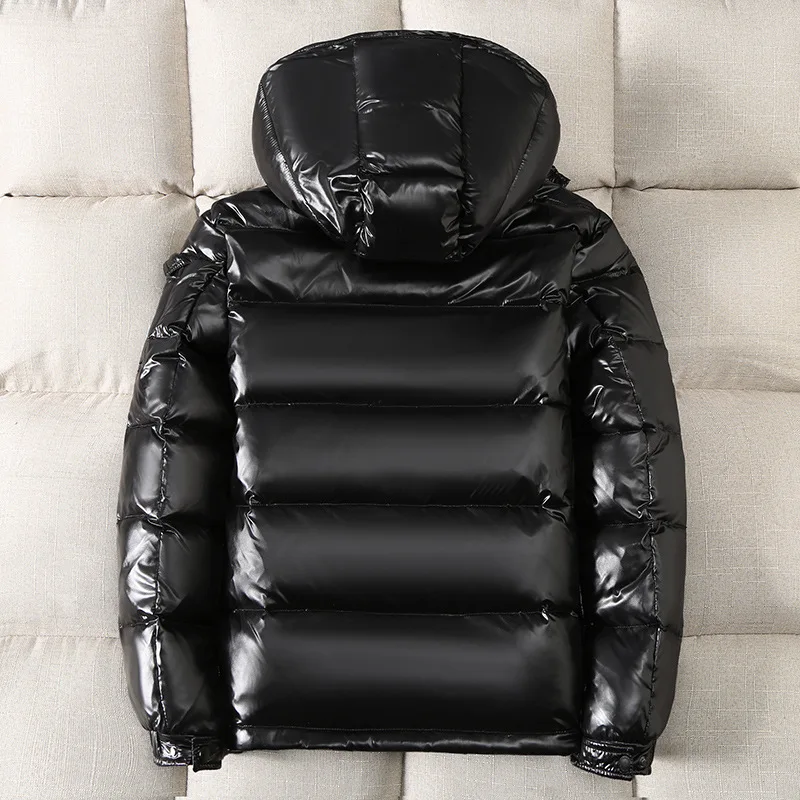 Winter Shiny Brand New Winter Fashion Clothing Hooded Man Jackets Shiny Buffer Bubble Thick Parka Short Male Quilted Padded Coat