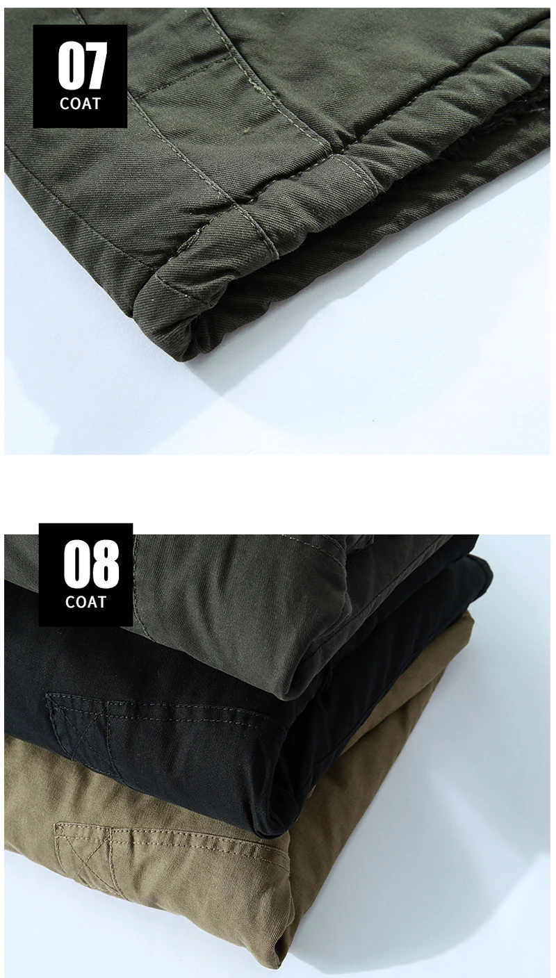 Men Washed Cotton Thick Fleece Casual New parka Winter Warm Varsity Jacket Men Parkas Coat Military Windproof Hooded Jackets Man