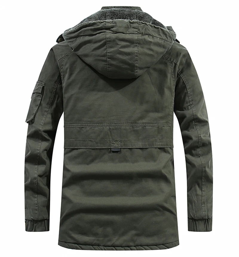 Men Washed Cotton Thick Fleece Casual New parka Winter Warm Varsity Jacket Men Parkas Coat Military Windproof Hooded Jackets Man