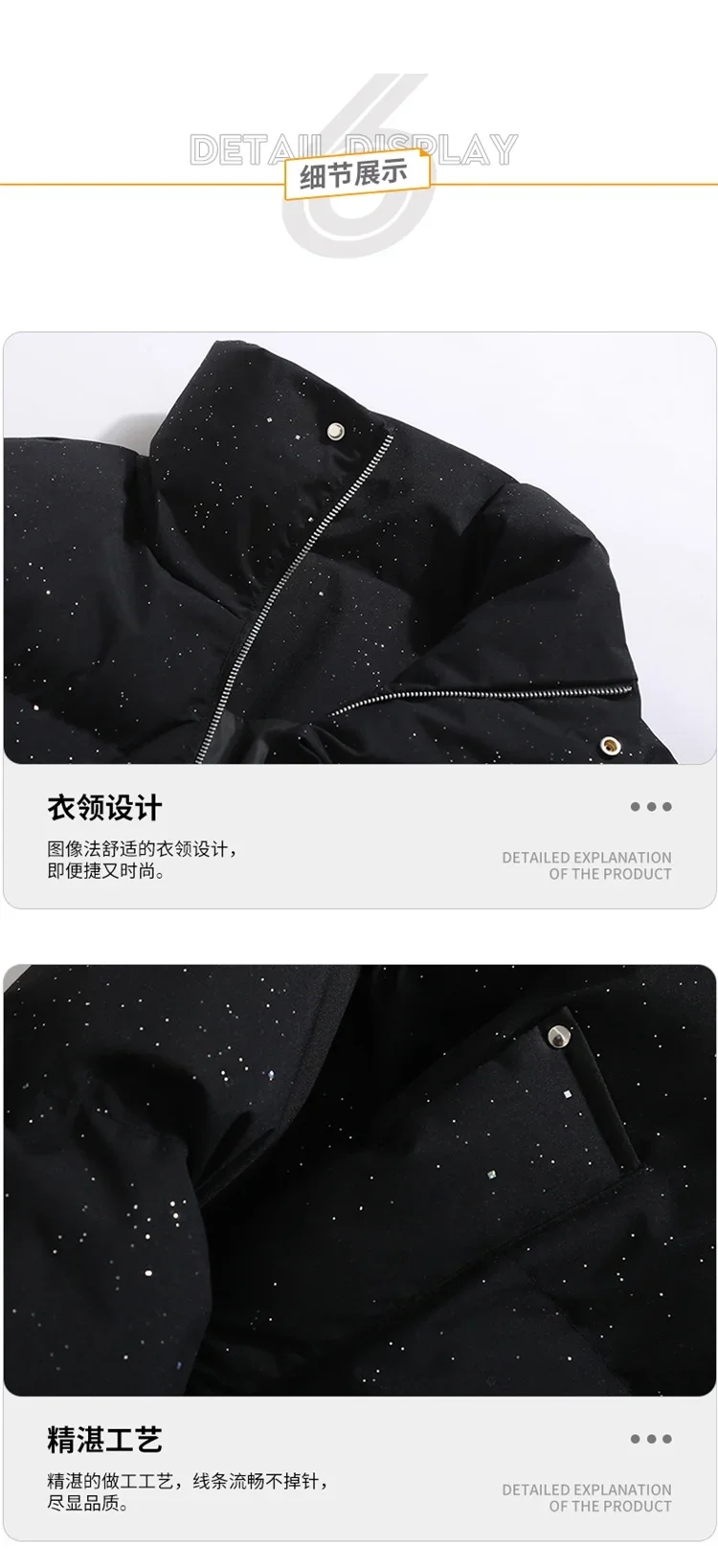 New Arrived Unisex Parkas Winter Starry Sky Design Trendy Brand Parkas Couple Style Thick Bread Jacket New in Men Women Parkas