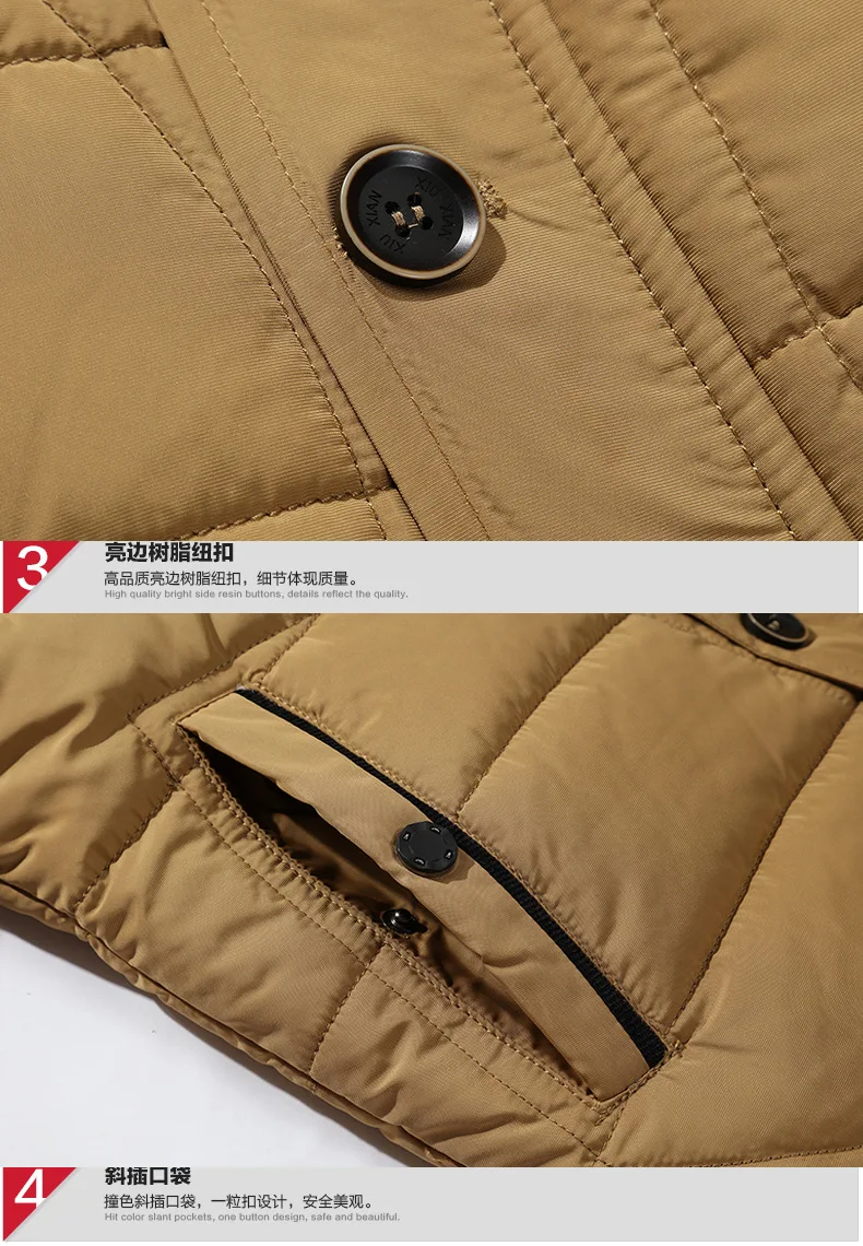 Men's Fashion Windbreaker Parka Coat Streetwear Windproof Men Clothing Casual Autumn Winter Warm Hombre Male Jacket for Outdoors