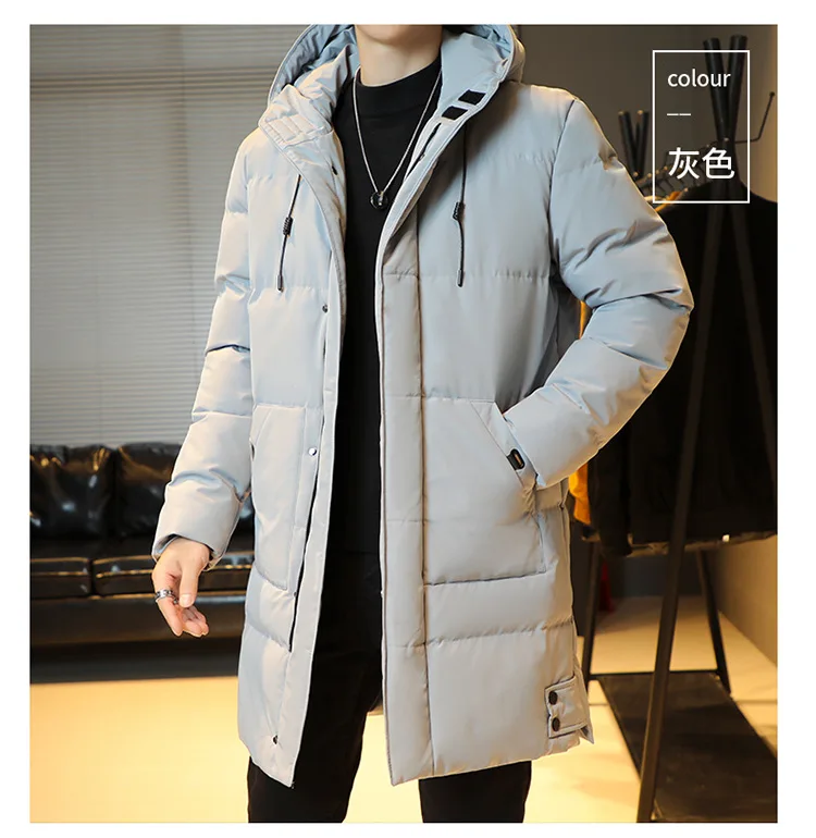 Windbreak Hooded Parkas Male Padded Long Jacket Parkas New Men Casual Korean Style Parkas Men Wind Breaker Outdoor Snow Jacket