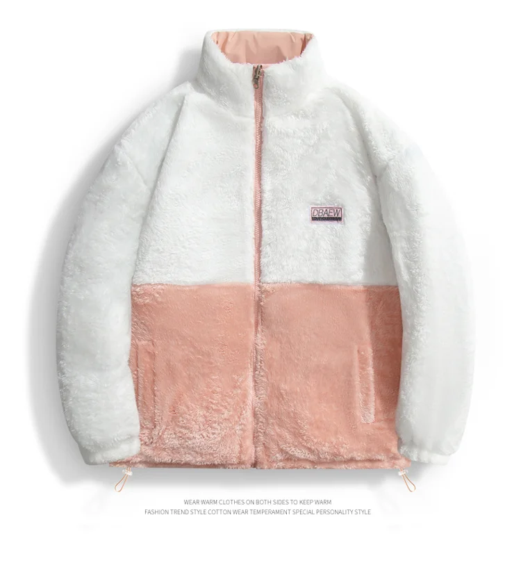 Men Thick Fleece Fashionable Parkas Winter Trendy Brand Lamb Wool Men's Parkas New Style Windproof Stand Collar Male Jacket