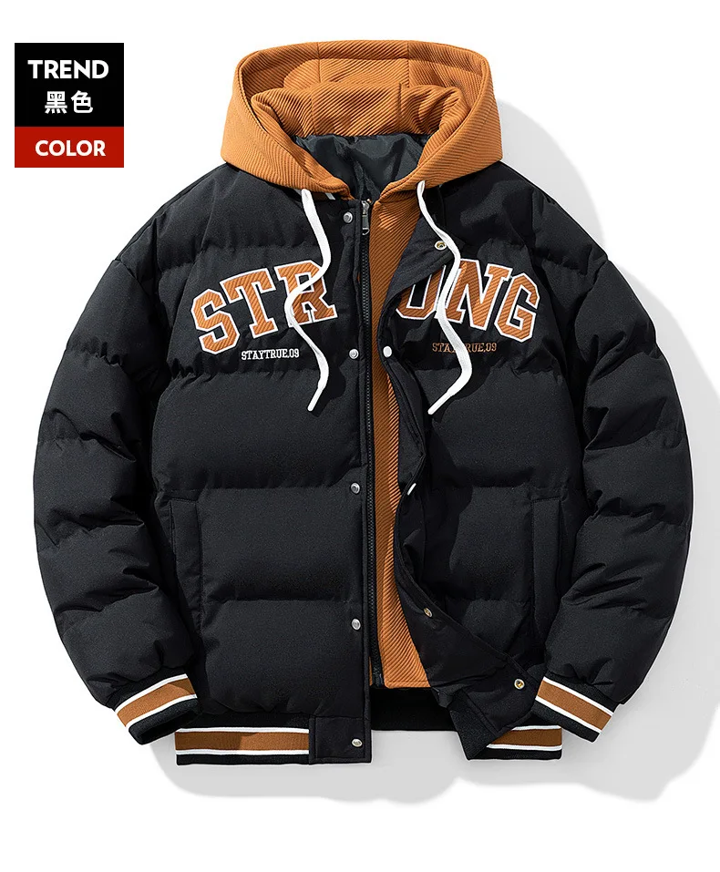 Male Warm New Winter Men's Parkas Thick Warm Jackets Multi-Pockets Casual Hooded Windbreaker Padding Thermal Coat Plus Size