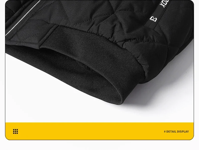 Jackets for Men with Hood Autumn Winter Cotton Padded Jacket Men Fashion Clothing Rhombus Texture Casual Parkas Plus Size 5XL