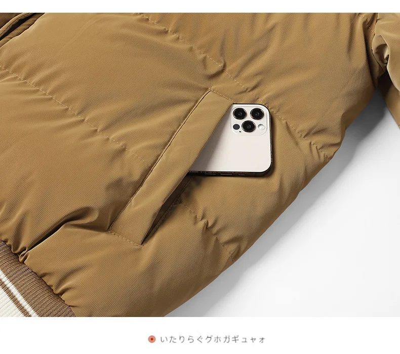 Casual Stand Collar Parka for Men Clothing Big Size Men's Thick Warm Bomber Jacket Autumn Winter Fleece Slim Fit Coat