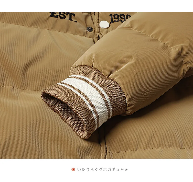 Casual Stand Collar Parka for Men Clothing Big Size Men's Thick Warm Bomber Jacket Autumn Winter Fleece Slim Fit Coat