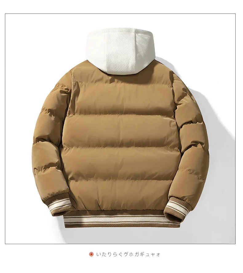 Casual Stand Collar Parka for Men Clothing Big Size Men's Thick Warm Bomber Jacket Autumn Winter Fleece Slim Fit Coat