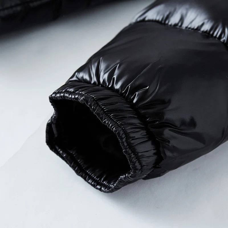 2026 Fashion Waterproof Short Cotton Jackets Men's Black Lightweight Snow Parkas High Quality Glossy Parkas Winter Jackets Male