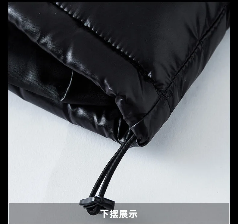 2026 Fashion Waterproof Short Cotton Jackets Men's Black Lightweight Snow Parkas High Quality Glossy Parkas Winter Jackets Male