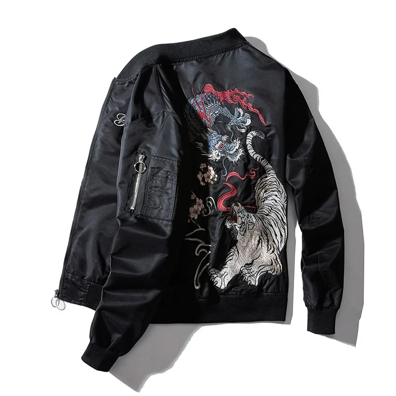 Men Women Er Jacket Dragon Tiger Embroidered Sukajan Padded Baseball Coat Japan Male Windrunner 2024 MA1 Spring Winter Z1A1