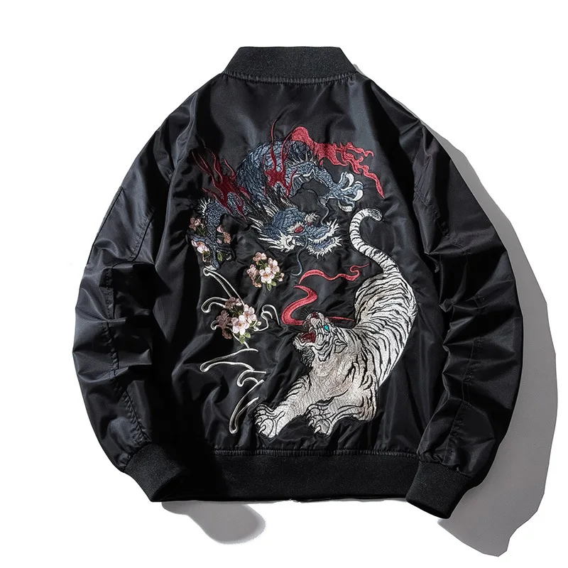 Men Women Er Jacket Dragon Tiger Embroidered Sukajan Padded Baseball Coat Japan Male Windrunner 2024 MA1 Spring Winter Z1A1