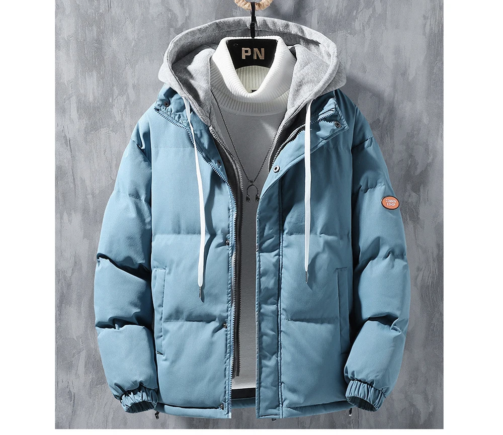 Winter Men's Padded Jackets Fashion Men Cotton Warm Down Hooded Parkas Coats Casual Men Thermal Windbreaker Coats Clothing 5XL