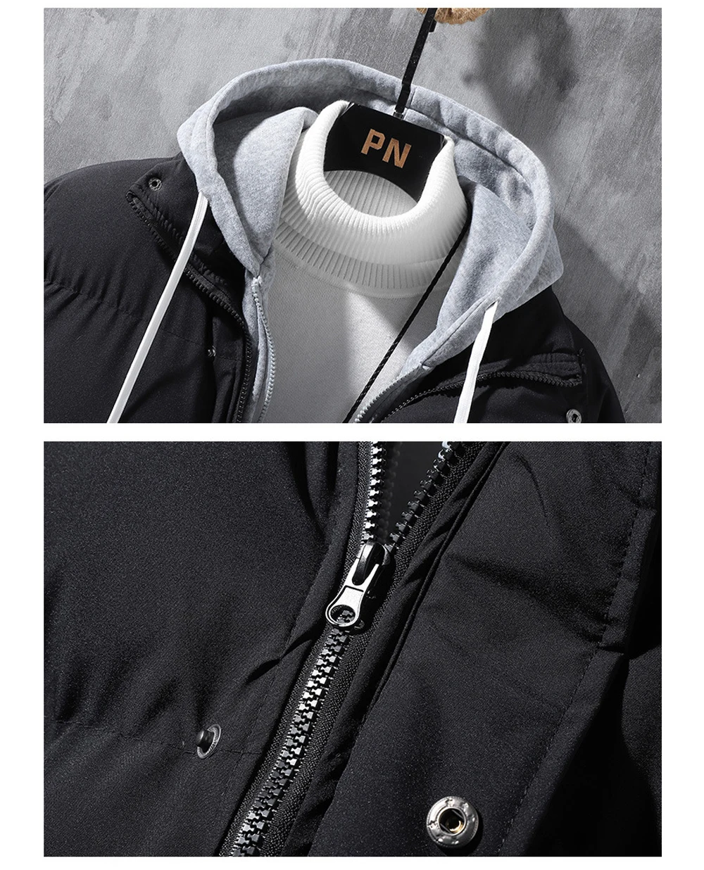 Winter Men's Padded Jackets Fashion Men Cotton Warm Down Hooded Parkas Coats Casual Men Thermal Windbreaker Coats Clothing 5XL