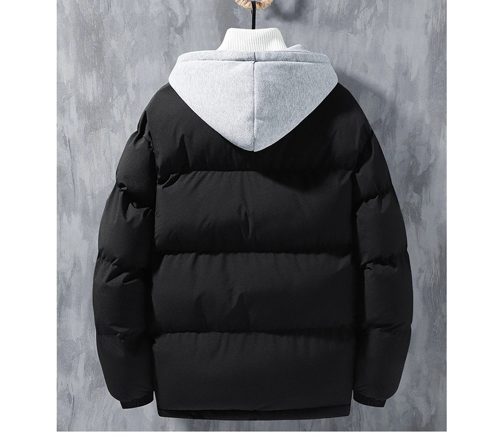 Winter Men's Padded Jackets Fashion Men Cotton Warm Down Hooded Parkas Coats Casual Men Thermal Windbreaker Coats Clothing 5XL