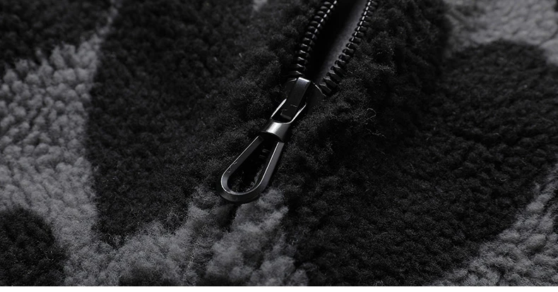 Winter New Lambswool Parka Jacket Men Coat Fashion Print Streetwear Harajuku Oversize Thickening Fleece Outerwear M-XXL