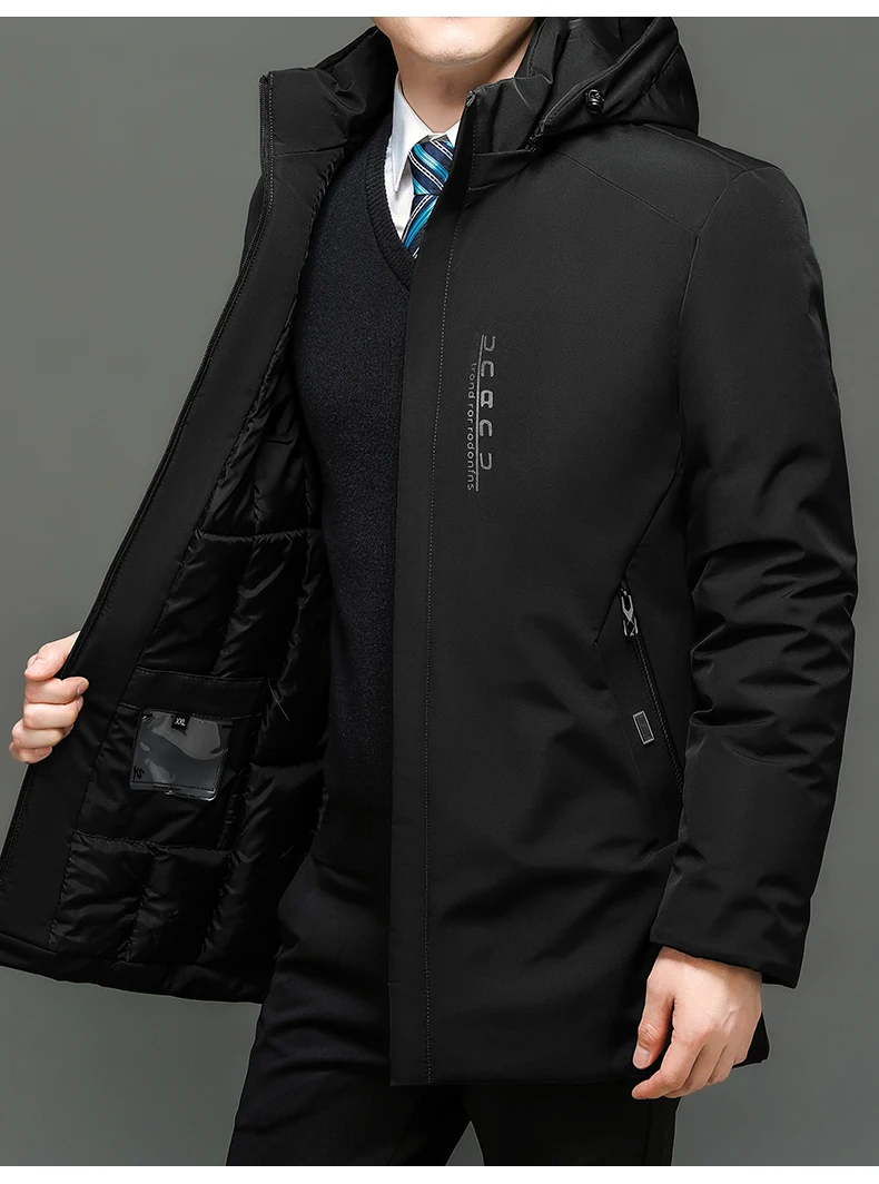 Hoodied Parka Clothes Thicken Fleece Zipper Mens Jackets Men Warm Winter Coat Men Plus Size New Waterproof Winter Jacket Men