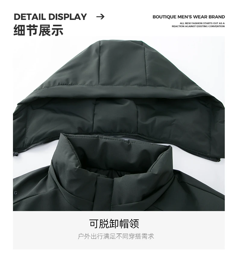 Hoodied Parka Clothes Thicken Fleece Zipper Mens Jackets Men Warm Winter Coat Men Plus Size New Waterproof Winter Jacket Men