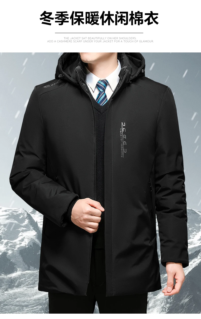 Hoodied Parka Clothes Thicken Fleece Zipper Mens Jackets Men Warm Winter Coat Men Plus Size New Waterproof Winter Jacket Men