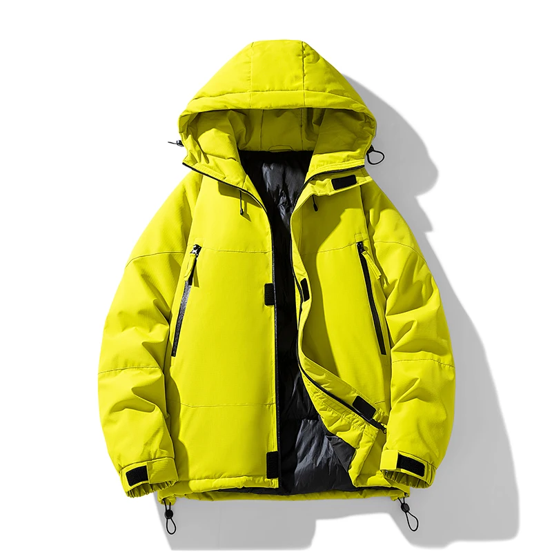 Winter Men's Warm Parkas Jacket Coat Solid Hooded Casual Waterproof Outwear Male Loose Thick Hooded Parkas Couple Clothing Coats
