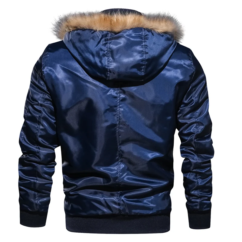 Men's Winter Outdoor Casual Thick Fleece Down Parkas Fur Coat Oversize Plus Velvet Brand Keep Warm Padded Oversized Jacket