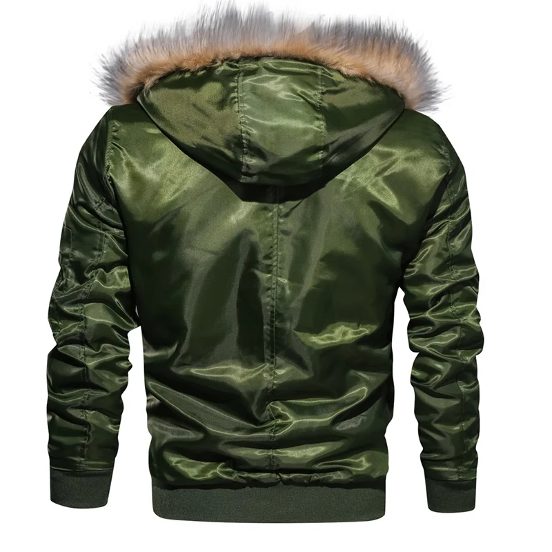 Men's Winter Outdoor Casual Thick Fleece Down Parkas Fur Coat Oversize Plus Velvet Brand Keep Warm Padded Oversized Jacket