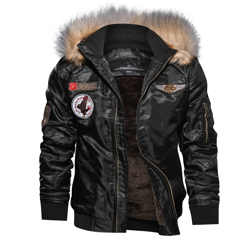 Men's Winter Outdoor Casual Thick Fleece Down Parkas Fur Coat Oversize Plus Velvet Brand Keep Warm Padded Oversized Jacket