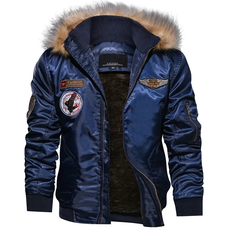 Men's Winter Outdoor Casual Thick Fleece Down Parkas Fur Coat Oversize Plus Velvet Brand Keep Warm Padded Oversized Jacket