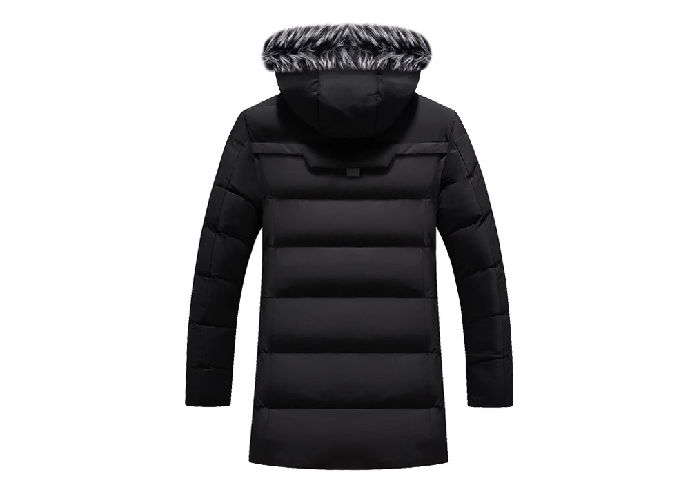 DIMUSI Winter Men's Long Jacket Fashion Men Fur Collar Thermal Classic Coats Casual Warm Windbreaker Padded Jackets Men Clothing