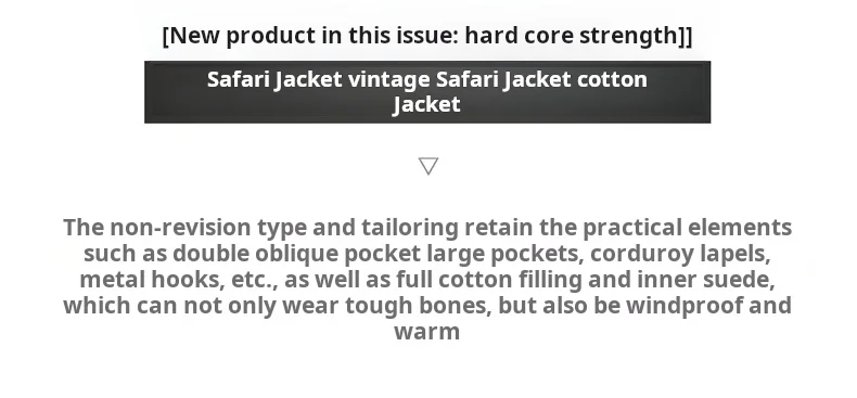 Maden Vintage Men's Safari Cotton Jacket Warm Padded Hunting Jacket Corduroy Collar Barn Coat Windbreaker for Autumn Winter