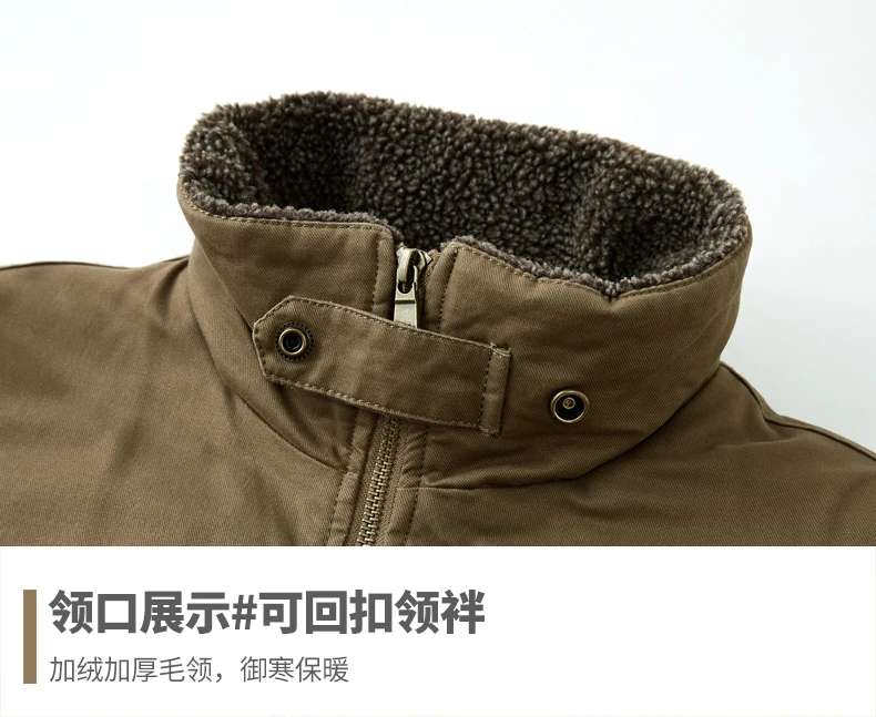 Parkas Men Autumn Winter Thickened Warm Windbreaker Retro Men's Cotton Jacket Autumn Winter Plus Velvet Fashion Casual Male Coat