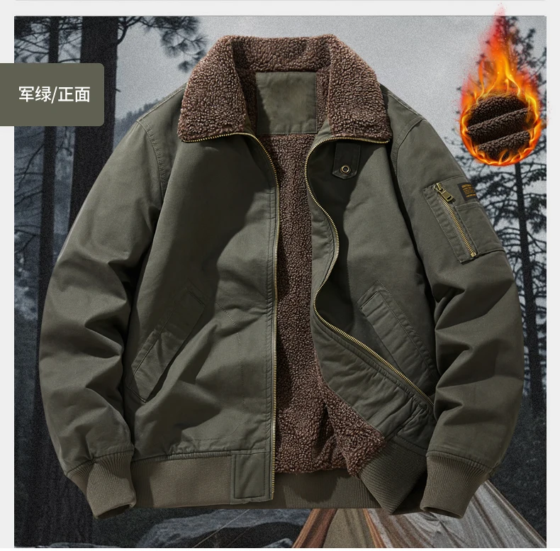 Parkas Men Autumn Winter Thickened Warm Windbreaker Retro Men's Cotton Jacket Autumn Winter Plus Velvet Fashion Casual Male Coat