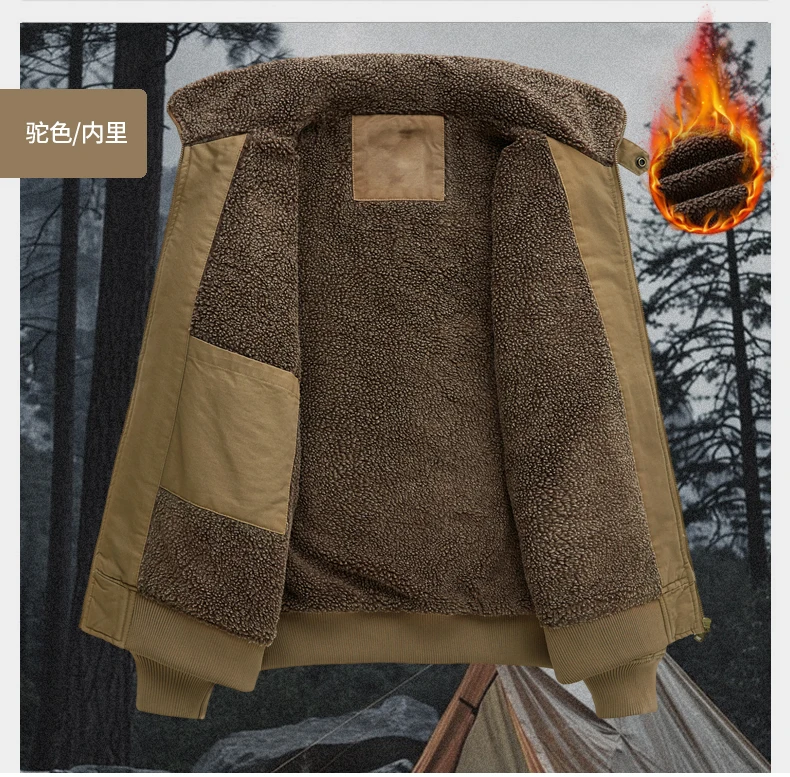 Parkas Men Autumn Winter Thickened Warm Windbreaker Retro Men's Cotton Jacket Autumn Winter Plus Velvet Fashion Casual Male Coat