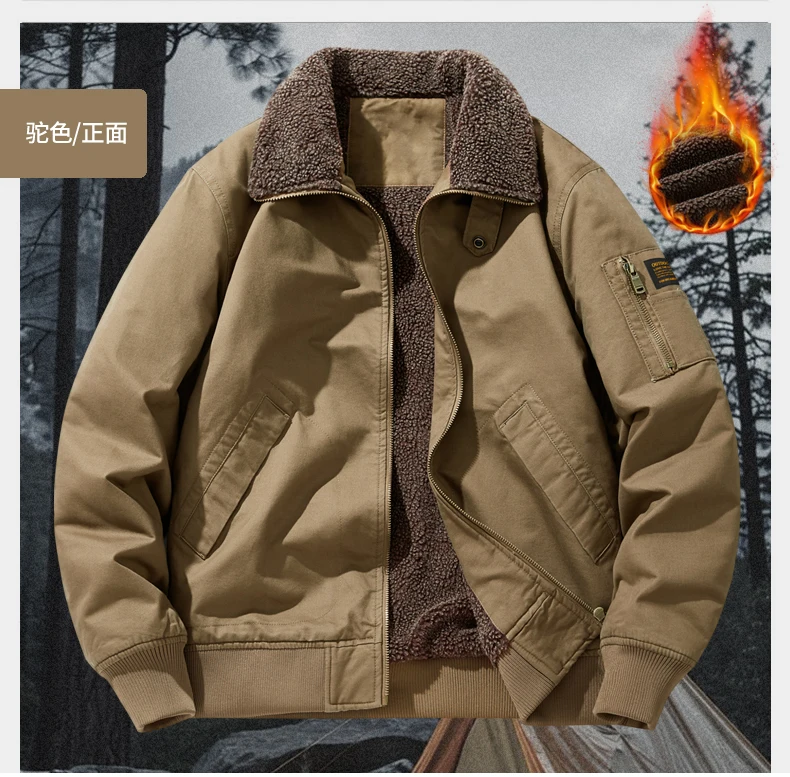 Parkas Men Autumn Winter Thickened Warm Windbreaker Retro Men's Cotton Jacket Autumn Winter Plus Velvet Fashion Casual Male Coat