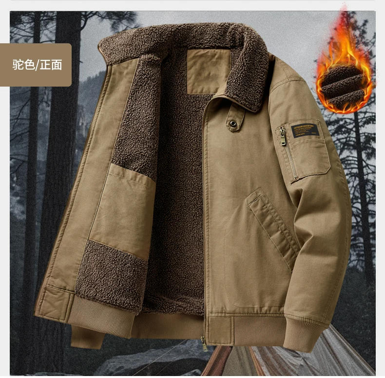 Parkas Men Autumn Winter Thickened Warm Windbreaker Retro Men's Cotton Jacket Autumn Winter Plus Velvet Fashion Casual Male Coat