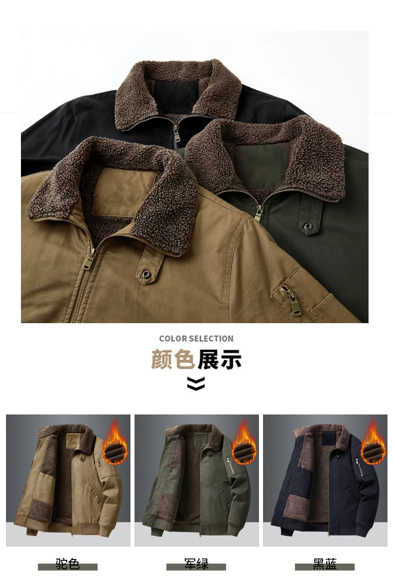 Parkas Men Autumn Winter Thickened Warm Windbreaker Retro Men's Cotton Jacket Autumn Winter Plus Velvet Fashion Casual Male Coat