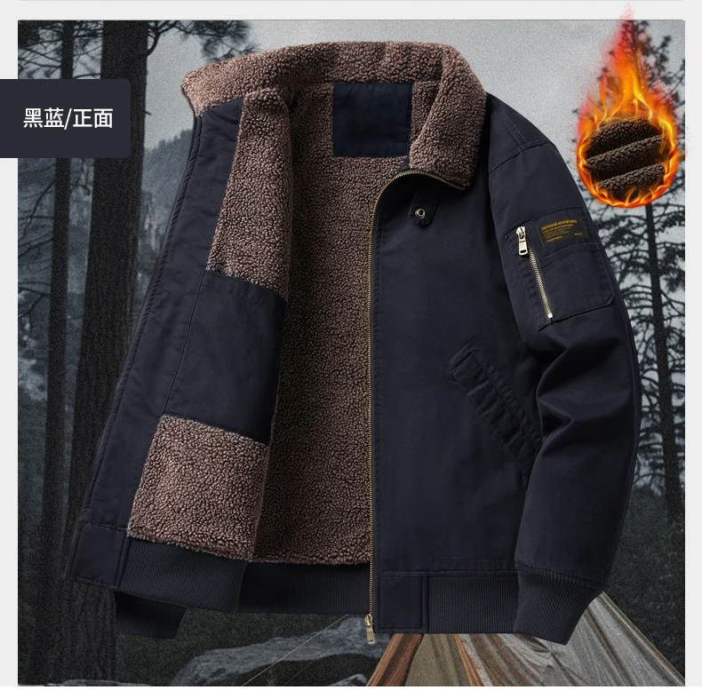 Parkas Men Autumn Winter Thickened Warm Windbreaker Retro Men's Cotton Jacket Autumn Winter Plus Velvet Fashion Casual Male Coat