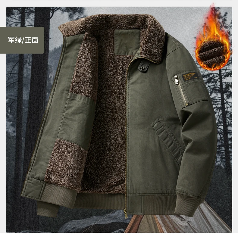 Parkas Men Autumn Winter Thickened Warm Windbreaker Retro Men's Cotton Jacket Autumn Winter Plus Velvet Fashion Casual Male Coat