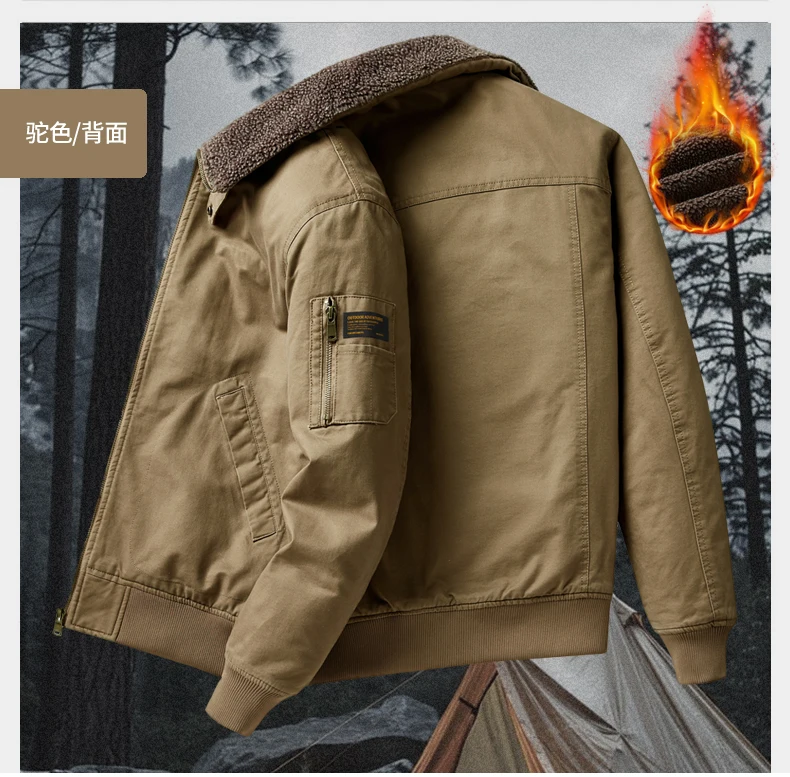 Parkas Men Autumn Winter Thickened Warm Windbreaker Retro Men's Cotton Jacket Autumn Winter Plus Velvet Fashion Casual Male Coat