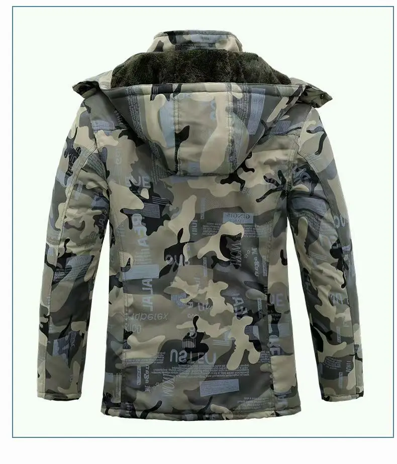 Camouflage Down Parkas Jackets 2024 Men's Parka Hooded Coat Male Fur Collar Parkas Winter Jacket Men Military Cotton Overcoat