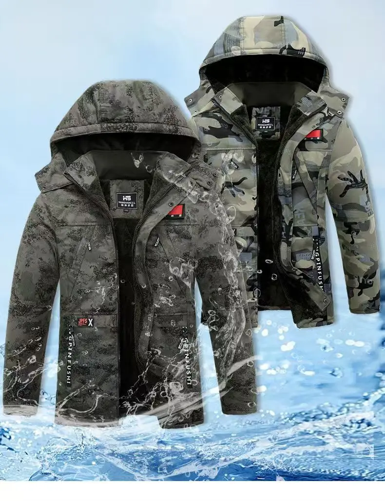 Camouflage Down Parkas Jackets 2024 Men's Parka Hooded Coat Male Fur Collar Parkas Winter Jacket Men Military Cotton Overcoat