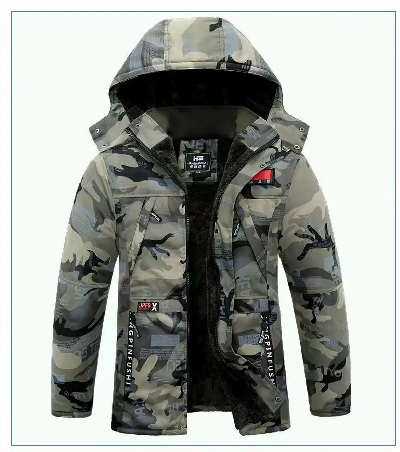 Camouflage Down Parkas Jackets 2024 Men's Parka Hooded Coat Male Fur Collar Parkas Winter Jacket Men Military Cotton Overcoat