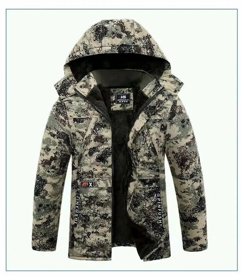 Camouflage Down Parkas Jackets 2024 Men's Parka Hooded Coat Male Fur Collar Parkas Winter Jacket Men Military Cotton Overcoat