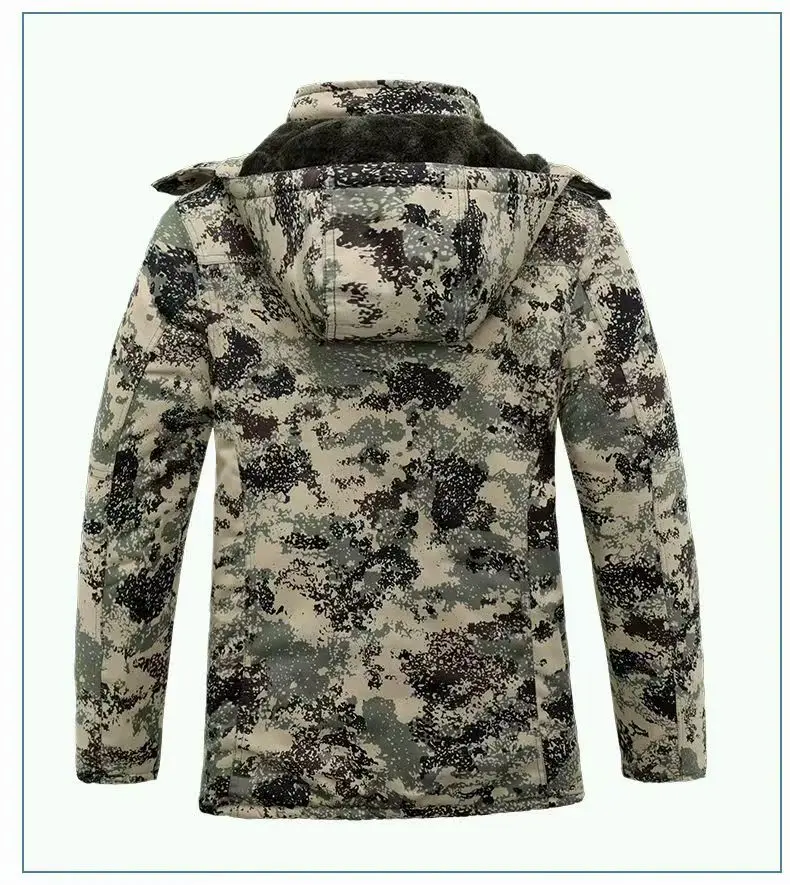 Camouflage Down Parkas Jackets 2024 Men's Parka Hooded Coat Male Fur Collar Parkas Winter Jacket Men Military Cotton Overcoat
