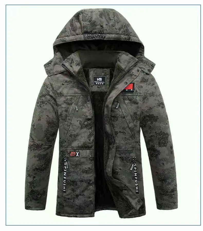 Camouflage Down Parkas Jackets 2024 Men's Parka Hooded Coat Male Fur Collar Parkas Winter Jacket Men Military Cotton Overcoat