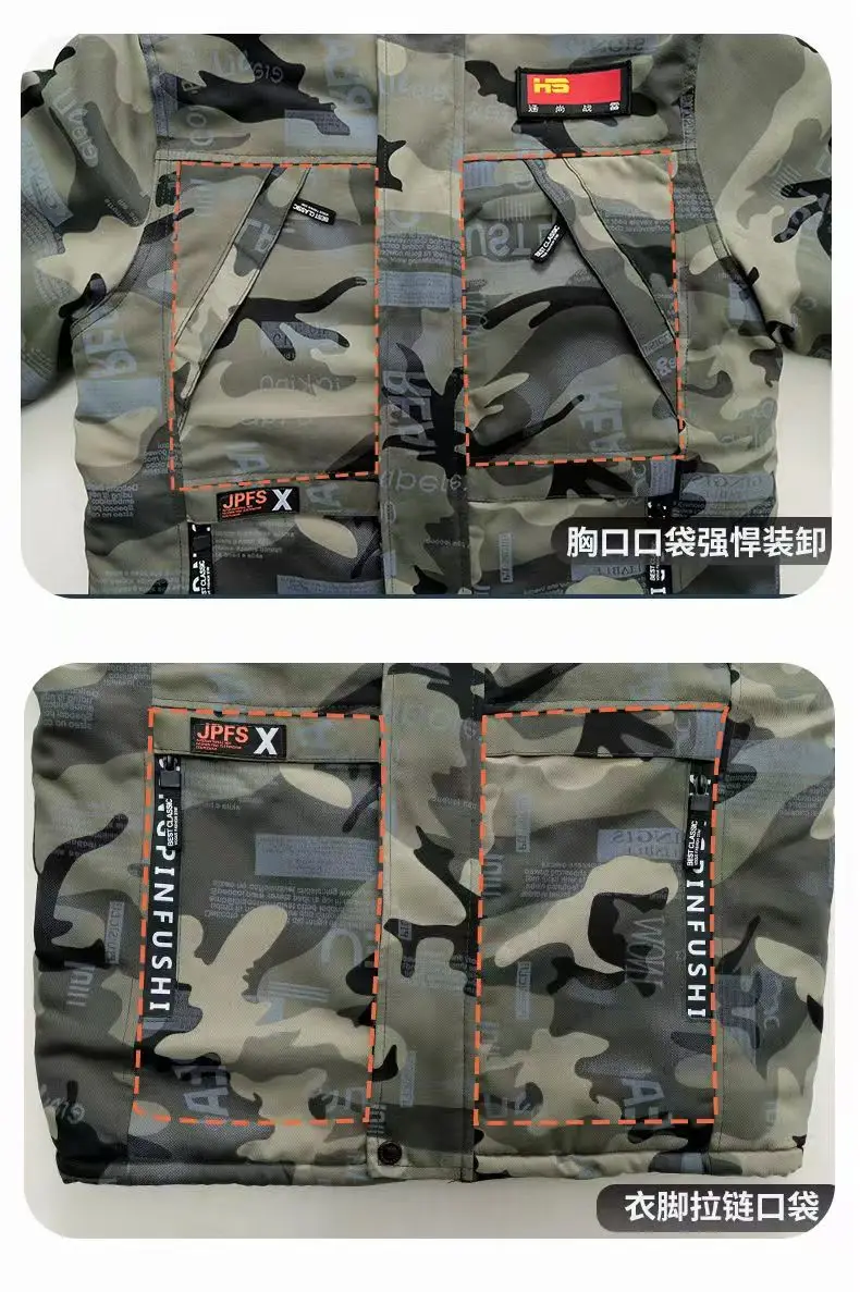 Camouflage Down Parkas Jackets 2024 Men's Parka Hooded Coat Male Fur Collar Parkas Winter Jacket Men Military Cotton Overcoat